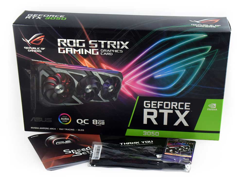 Asus STRIX RTX 3050 O8G Gaming; balení