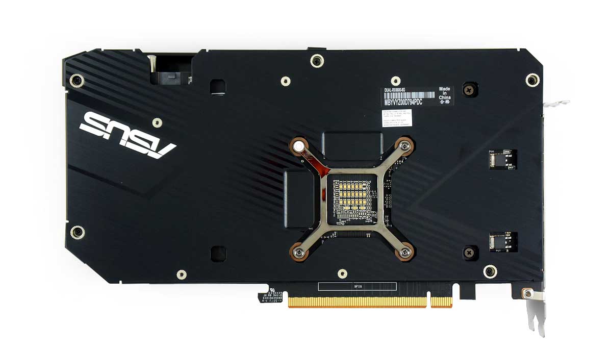 Asus DUAL RX 6600 8G; zadní strana