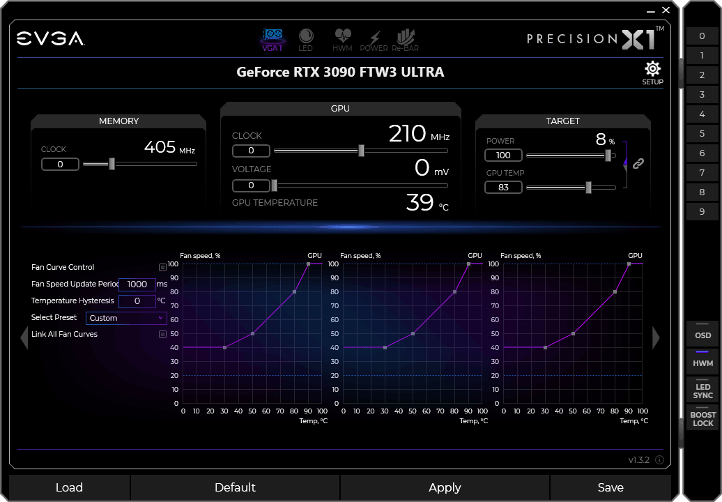 EVGA Precision X1 panel2