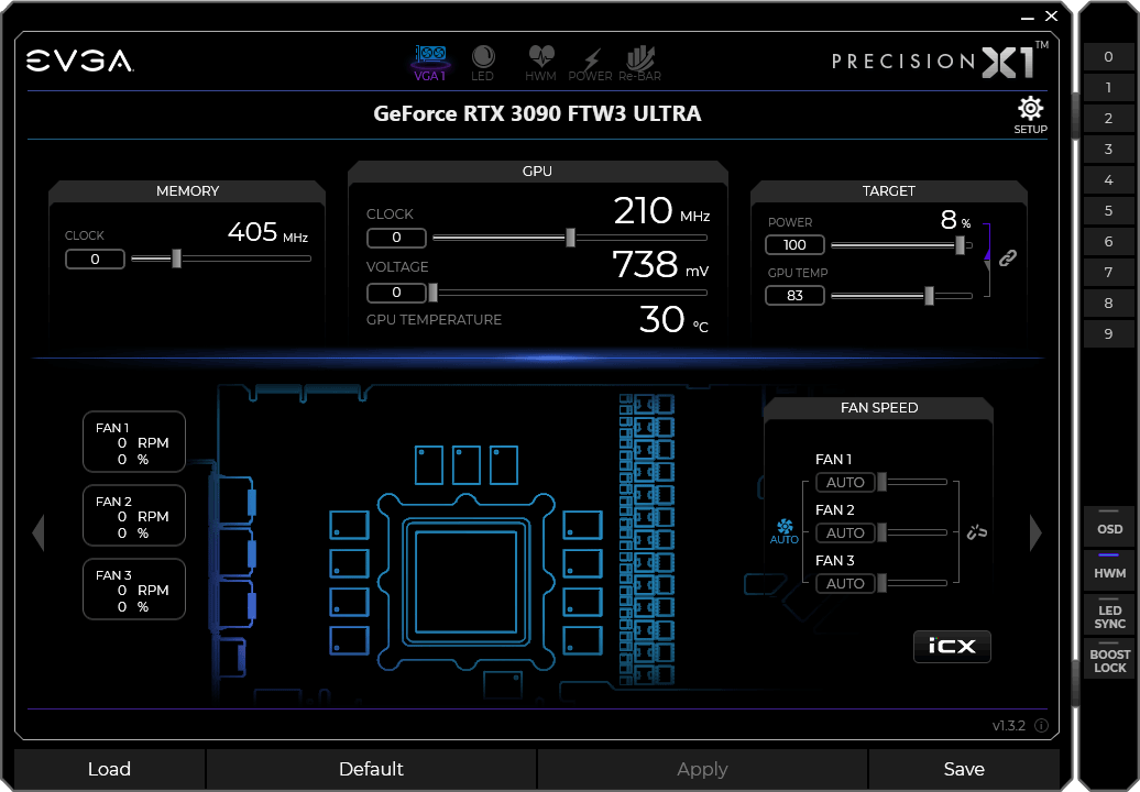 EVGA Precision X1 panel1