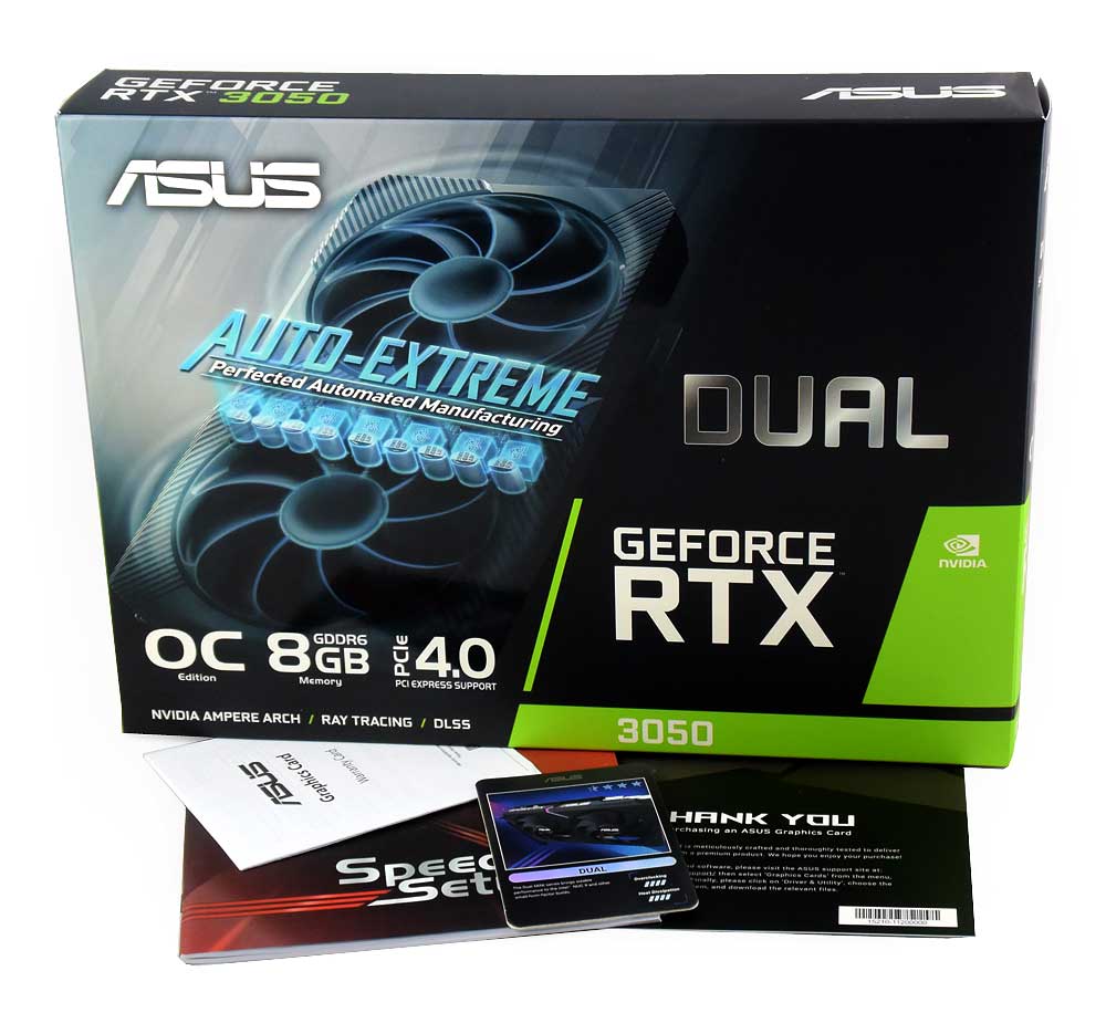 Asus DUAL RTX 3050 O8G; balení