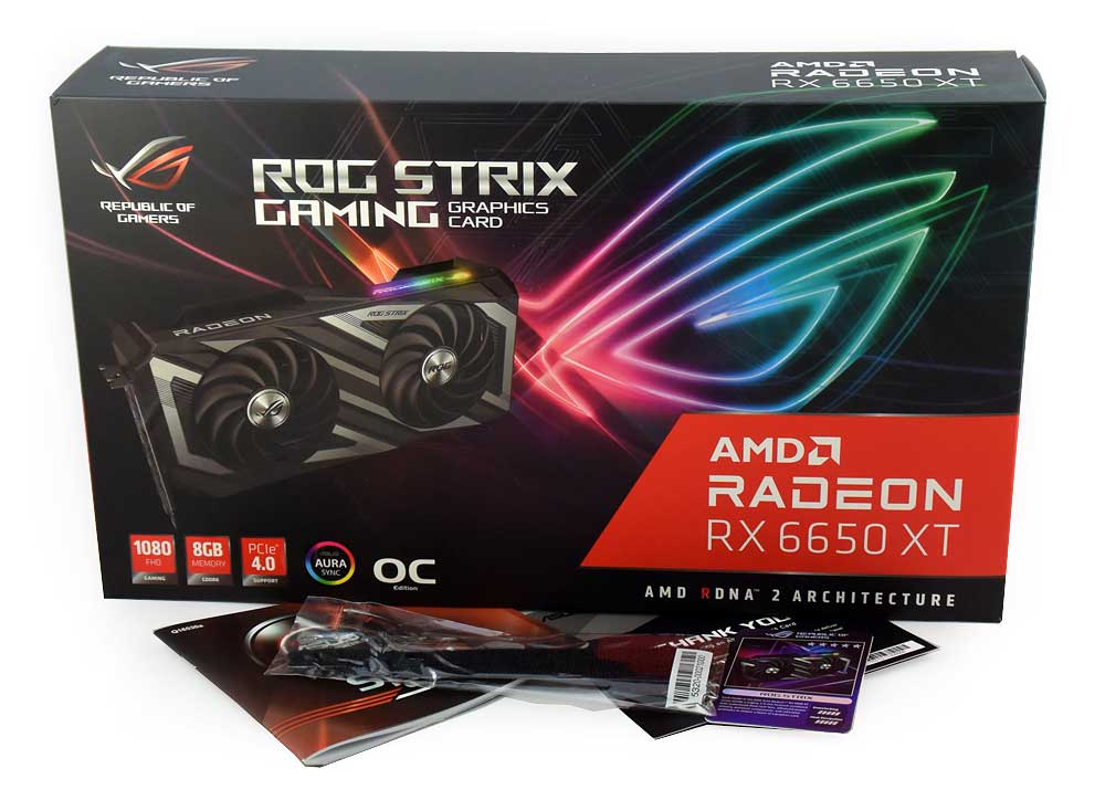 Asus STRIX RX 6650 XT O8G Gaming; balení