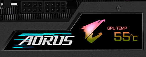 Gigabyte AORUS RTX 3070 MASTER 8G: LCD Edge View