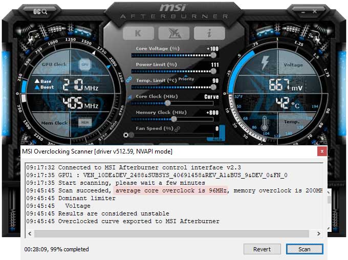 Gigabyte AORUS RTX 3070 MASTER 8G  přetaktování Afterburner