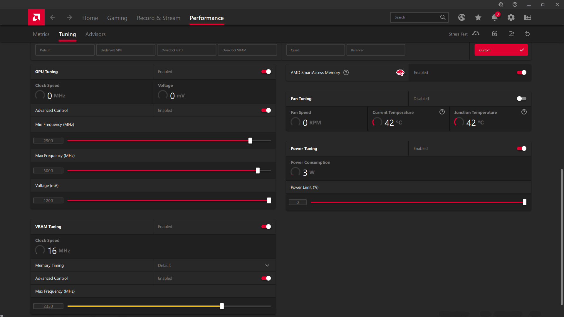 MSI RX 6650 XT GAMING X 8G; ASAE přetaktování