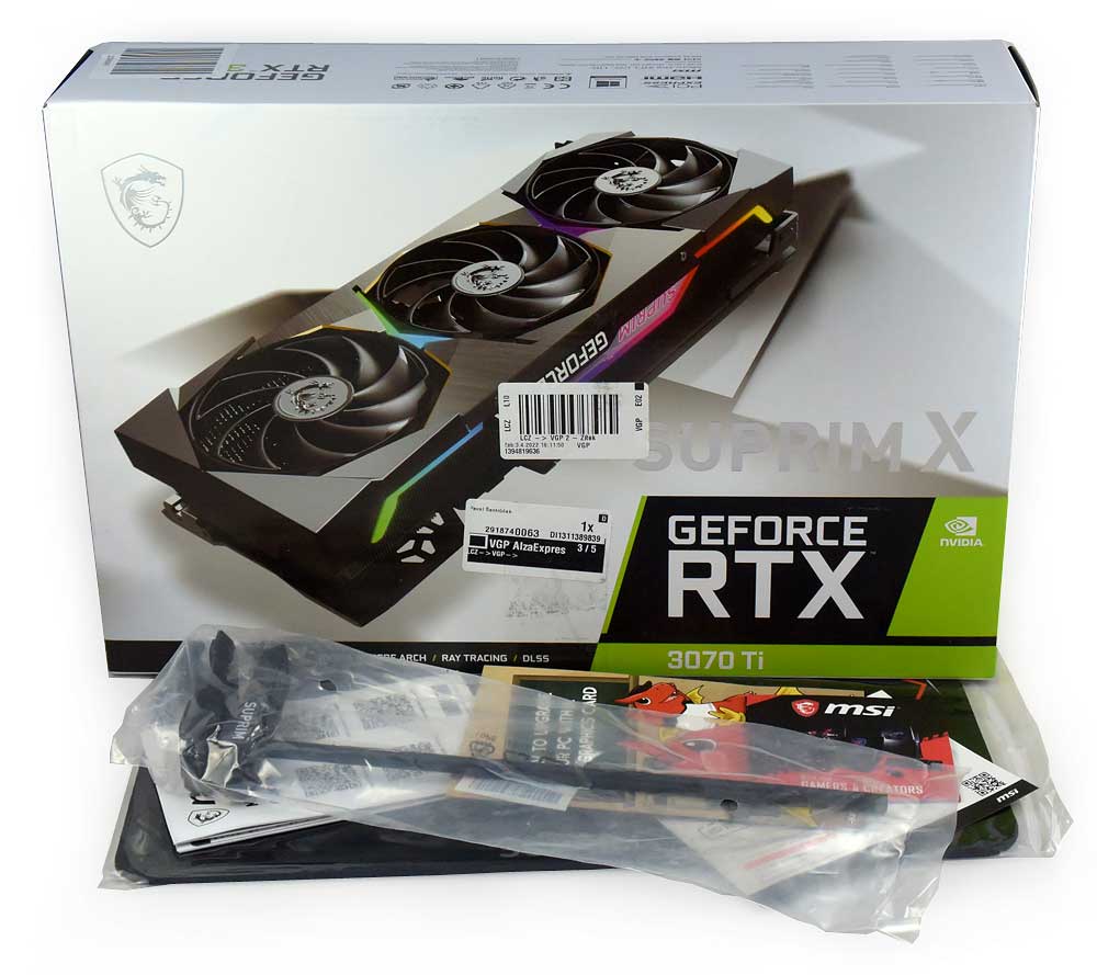 MSI RTX 3070 Ti SUPRIM X 8G; balení