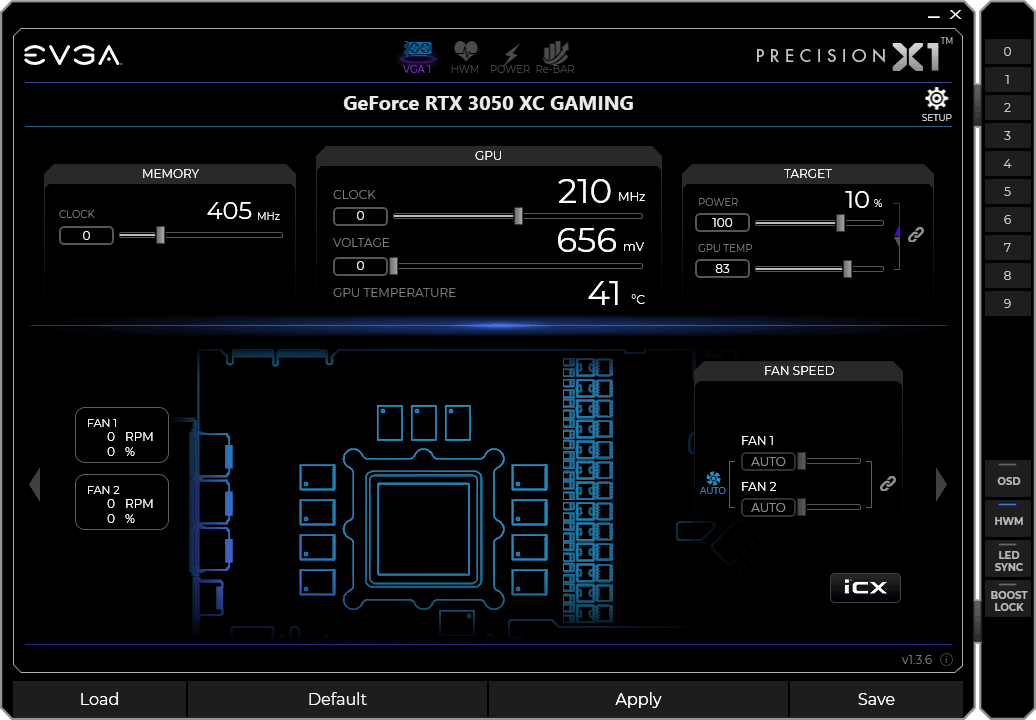 EVGA Precision X1 panel1