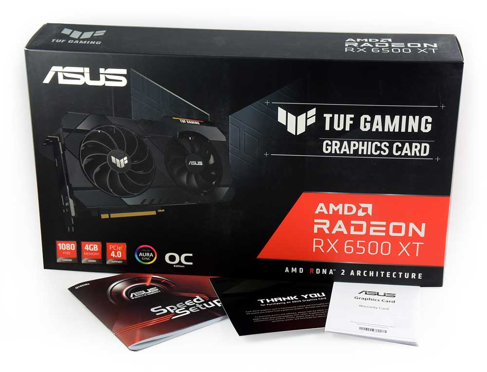 Asus TUF RX 6500 XT O4G Gaming; balení