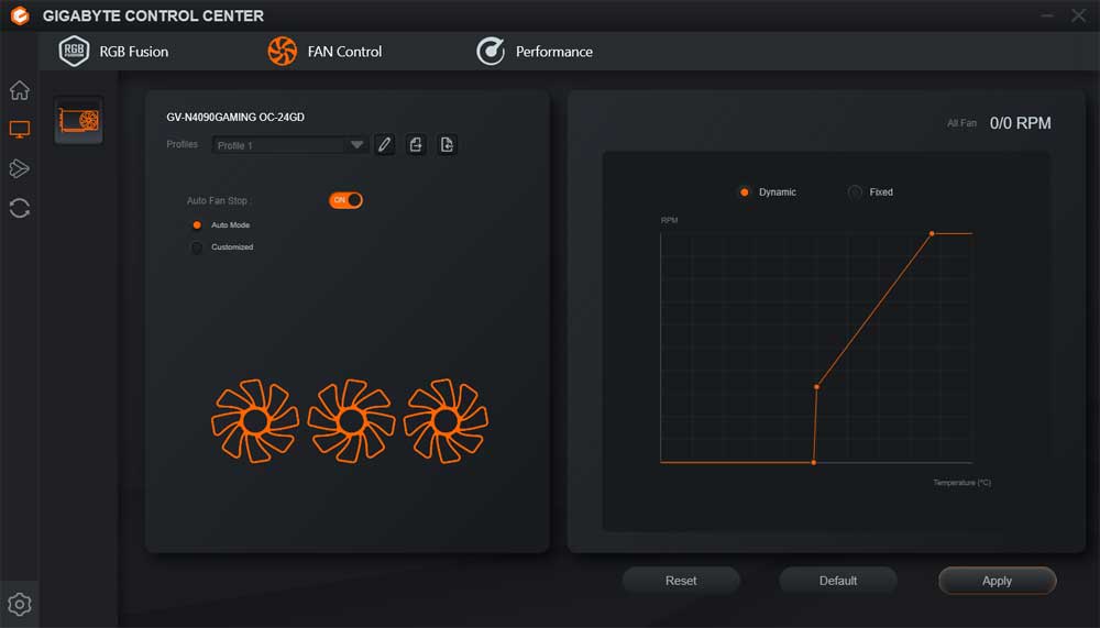 Gigabyte Control Center; Fan Control