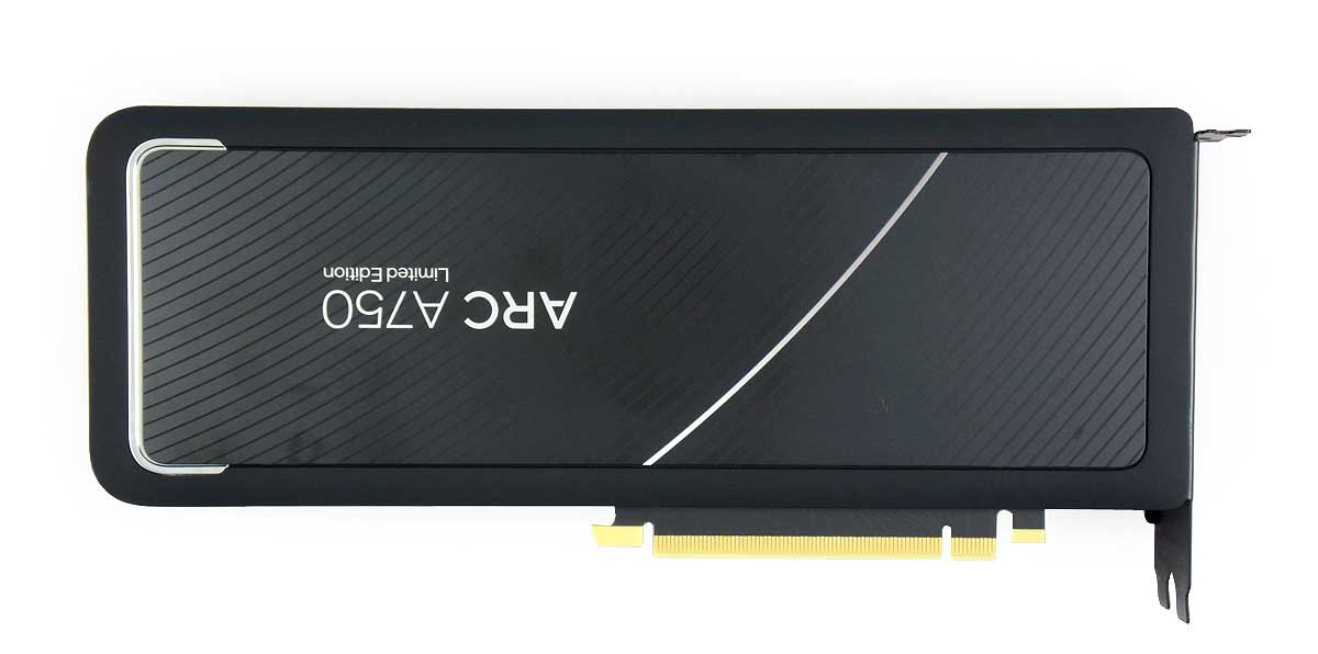 Pro zvětšení klikni Intel Arc A750 Limited Edition; zadní strana