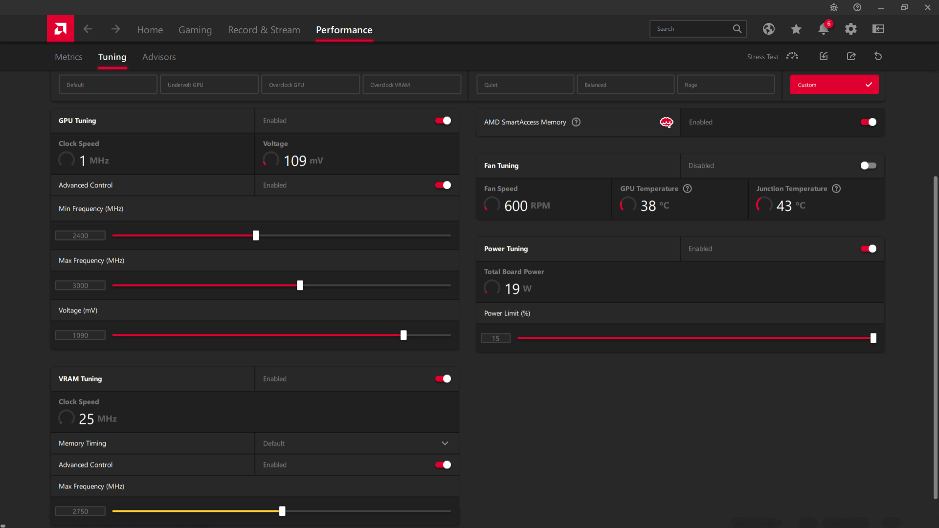 Sapphire AMD RX 7900 XTX 24G; ASAE přetaktování