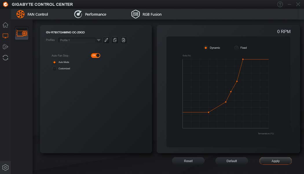 Gigabyte Control Center; Fan Control