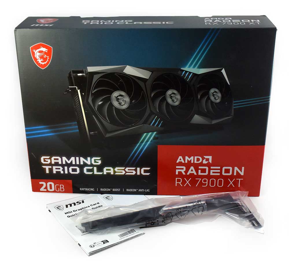 MSI RX 7900 XT GAMING TRIO Classic 20G; balení