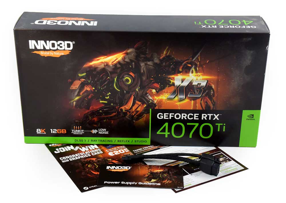 Inno3D RTX 4070 Ti X3 12G; balení