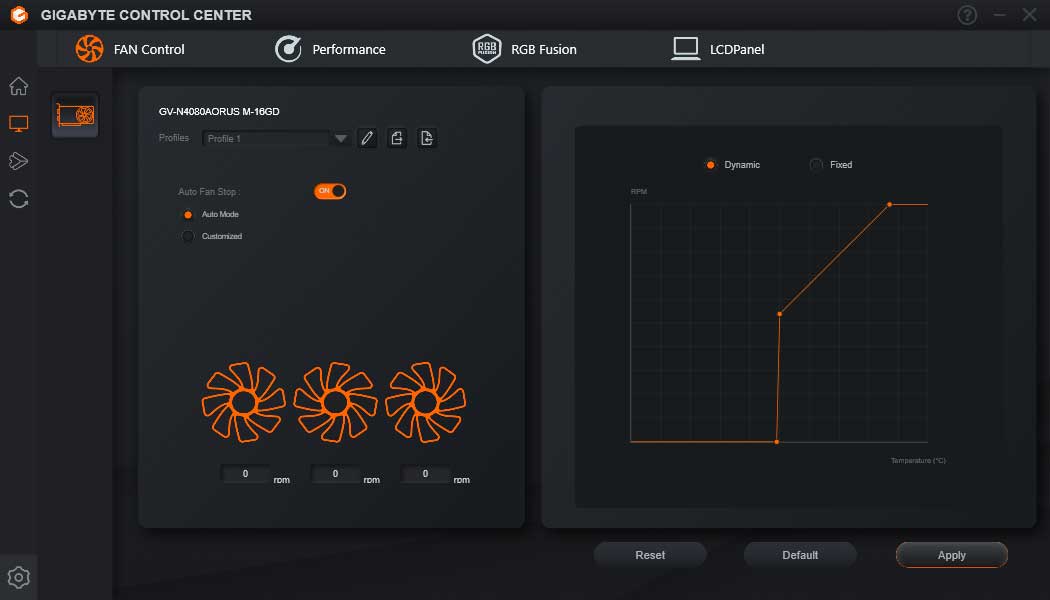 Gigabyte Control Center; Fan Control