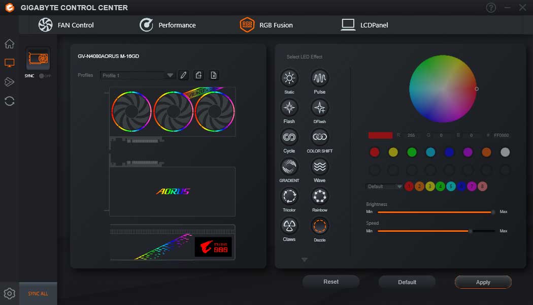 Gigabyte Control Center; RGB Fusion