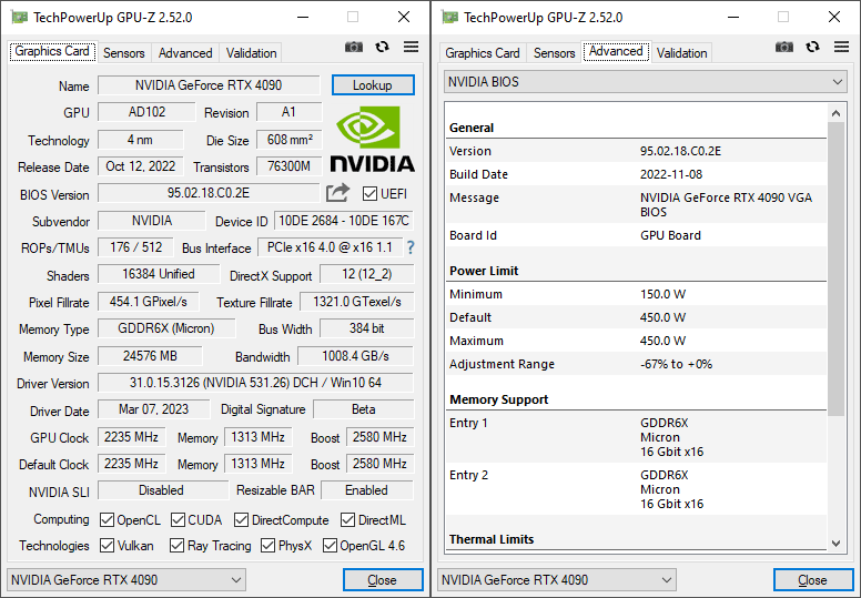 Inno3D RTX 4090 iCHILL X3 24G GPUZ