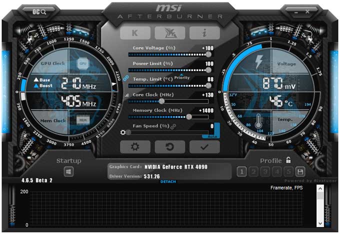 Inno3D RTX 4090 iCHILL X3 24G; přetaktování