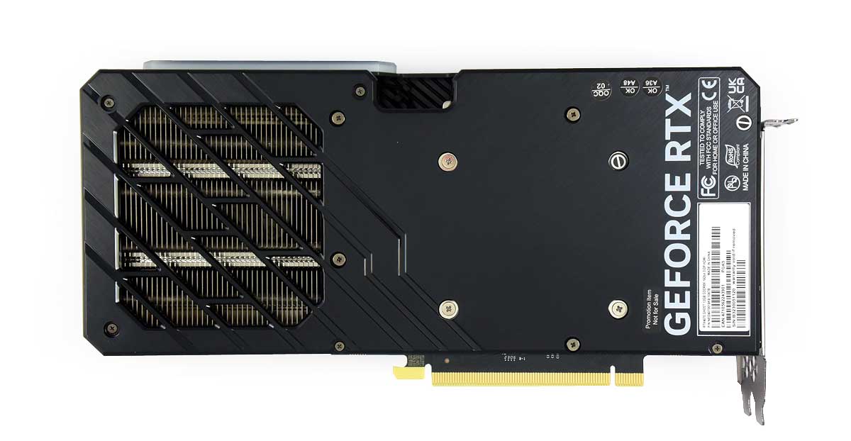 Pro zvětšení klikni Gainward RTX 4070 GHOST 12G; zadní strana