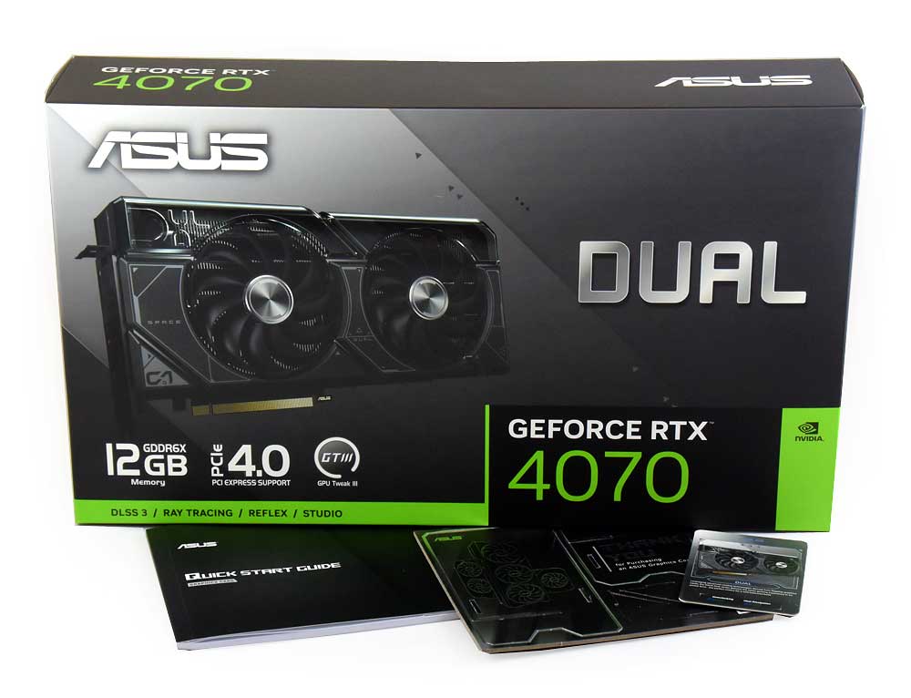 Asus DUAL RTX 4070 12G; balení