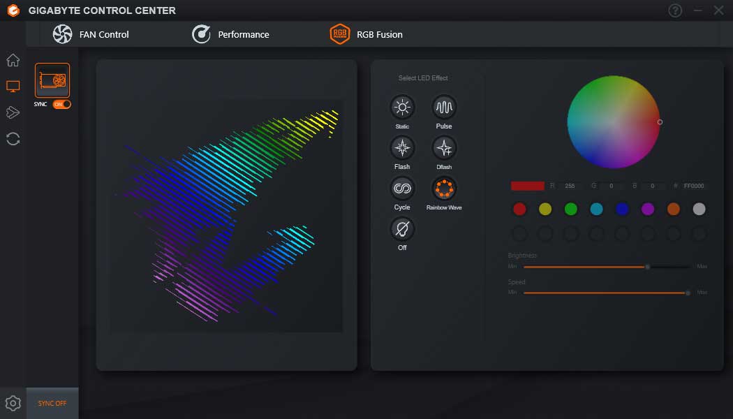 GIGABYTE Control Center; RGB Fusion