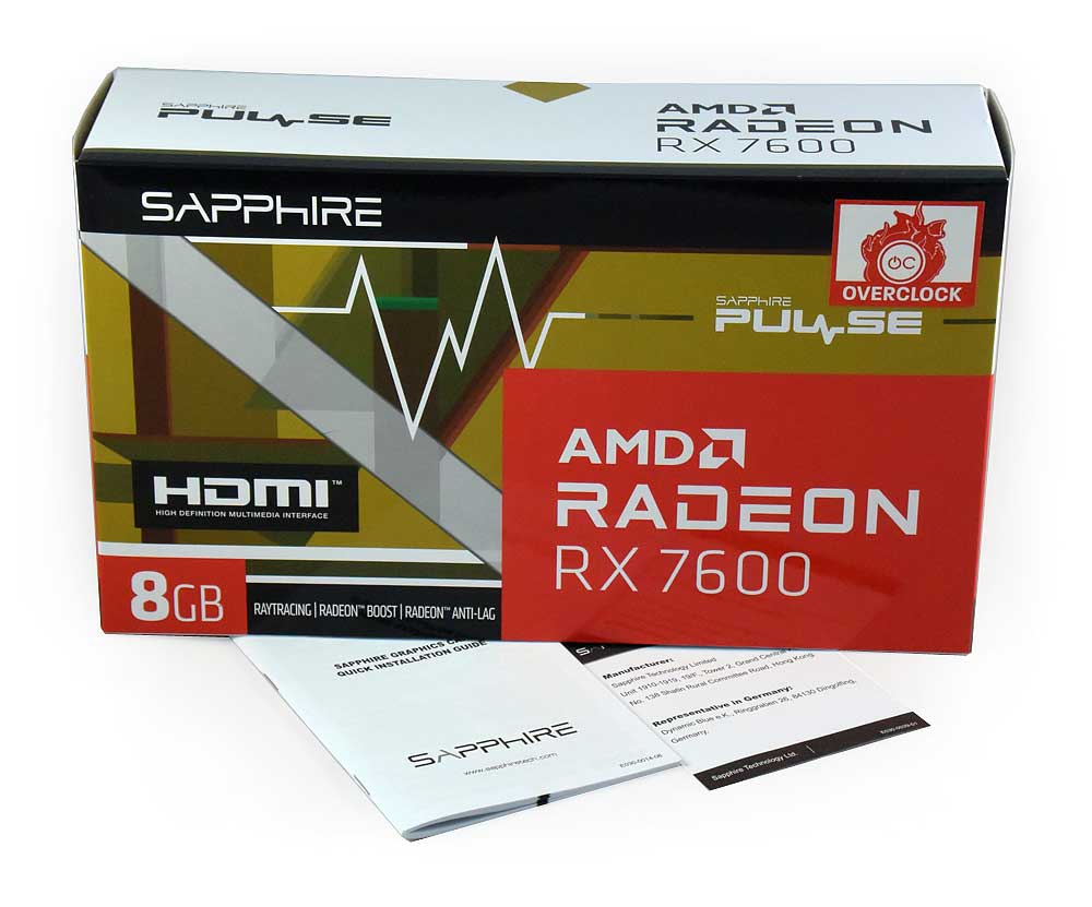 Sapphire PULSE RX 7600 8G; balení