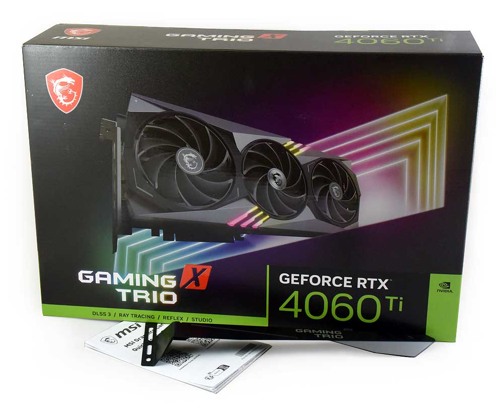 MSI RTX 4060 Ti GAMING X TRIO 8G; balení