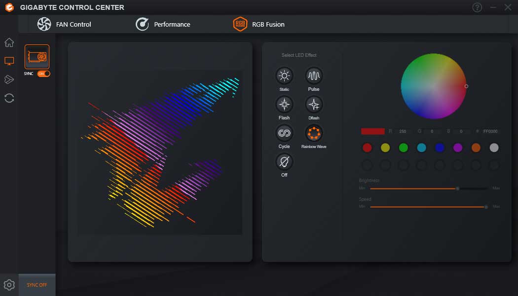 GIGABYTE Control Center; RGB Fusion