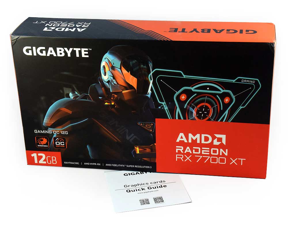 Gigabyte RX 7700 XT GAMING OC 12G; balení