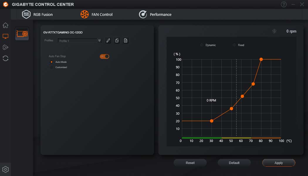 Gigabyte Control Center; Fan Control