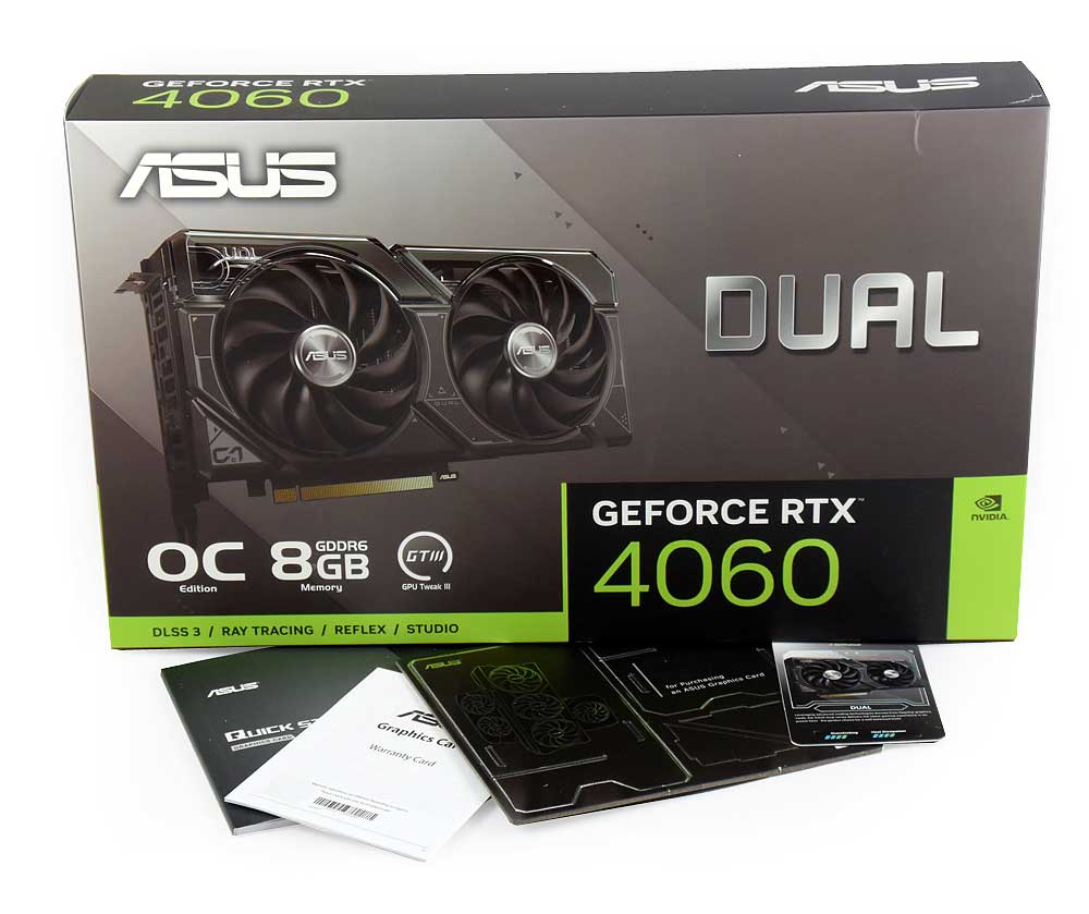 Asus DUAL RTX 4060 O8G; balení