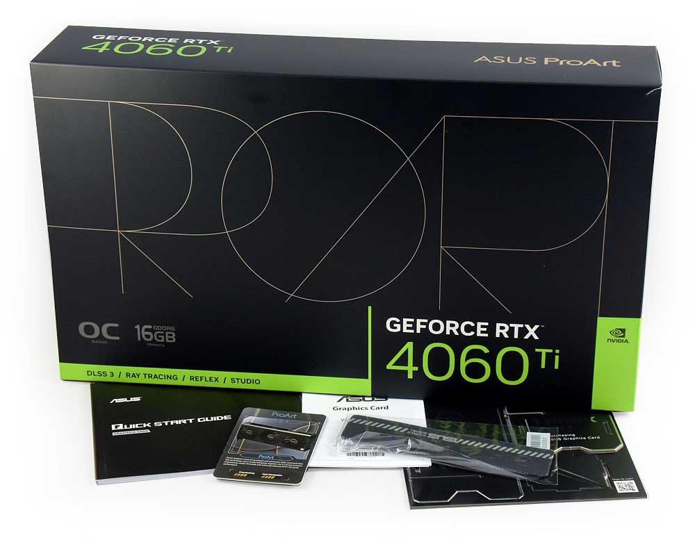 Pro zvětšení klikni Asus ProArt RTX 4060 Ti O16G; balení