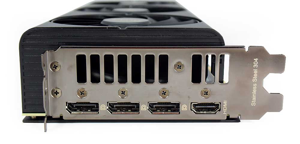 Pro zvětšení klikni Asus ProArt RTX 4060 Ti O16G obrazové výstupy