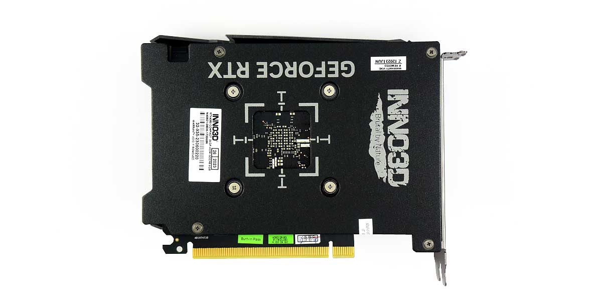 Inno3D RTX 4060 COMPACT 8G; zadní strana