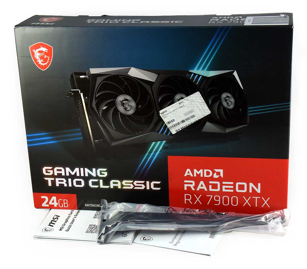 MSI RX 7900 XTX GAMING TRIO Classic 24G; balení