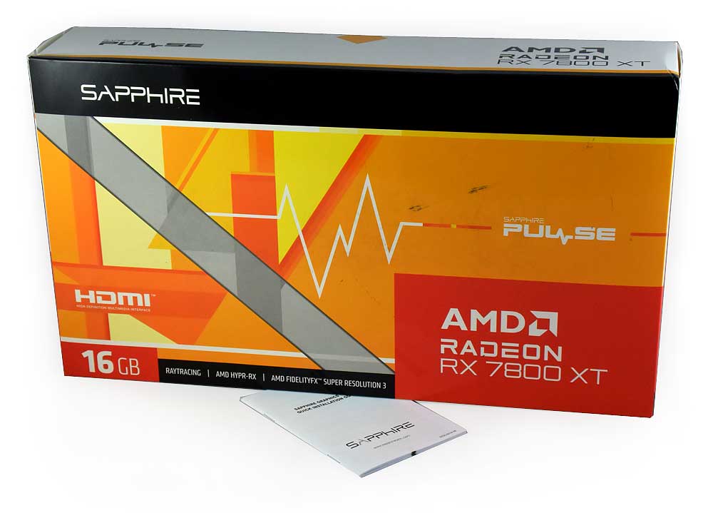 Sapphire PULSE RX 7800 XT 16G; balení