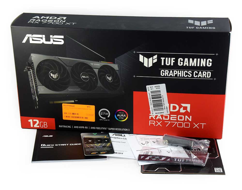 Asus TUF RX 7700 XT O12G Gaming; balení