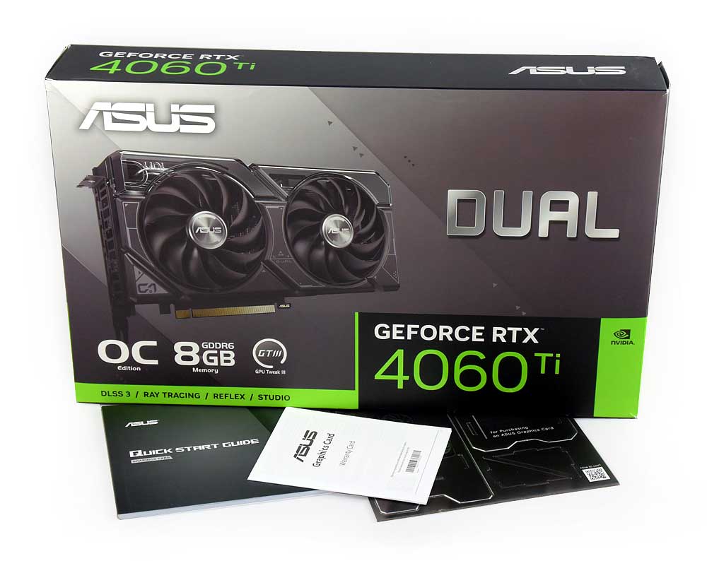 Asus DUAL RTX 4060 Ti O8G; balení