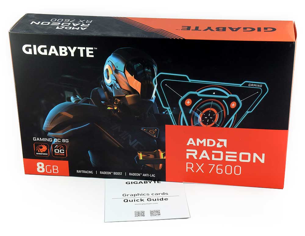 Gigabyte RX 7600 GAMING OC 8G; balení