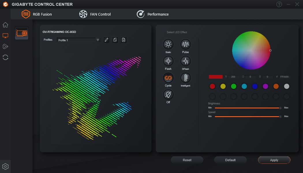Gigabyte Control Center; RGB Fusion