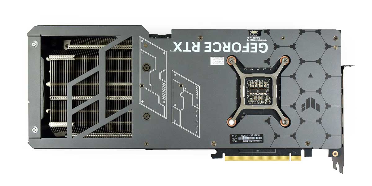 Asus TUF RTX 4080 SUPER O16G Gaming; zadní strana