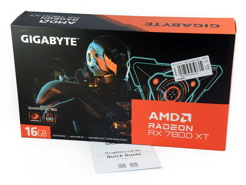 Gigabyte RX 7800 XT GAMING OC 16G; balení