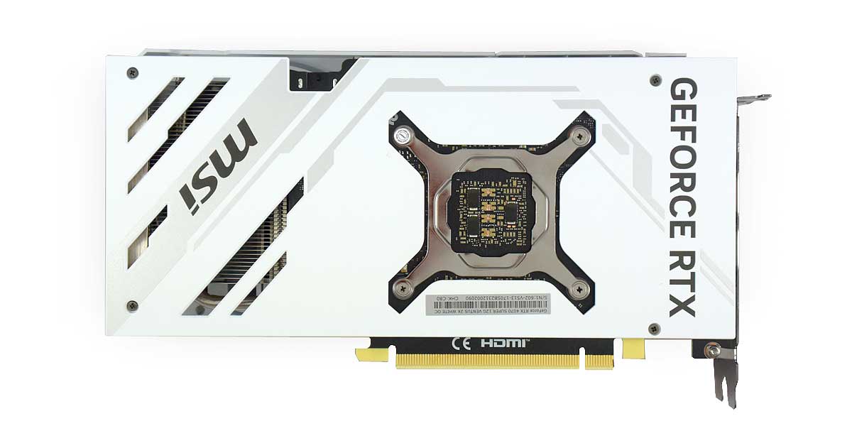 Pro zvětšení klikni MSI RTX 4070 SUPER 12G VENTUS 2X WHITE OC; zadní strana