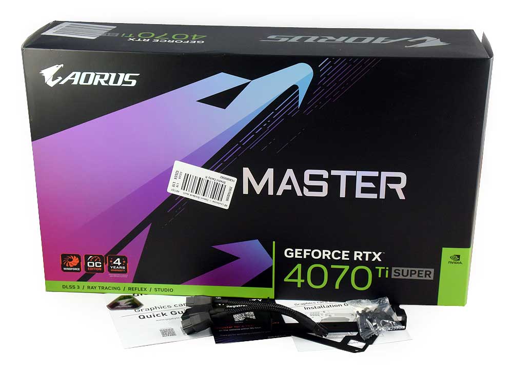 Gigabyte AORUS RTX 4070 Ti SUPER MASTER 16G; balení