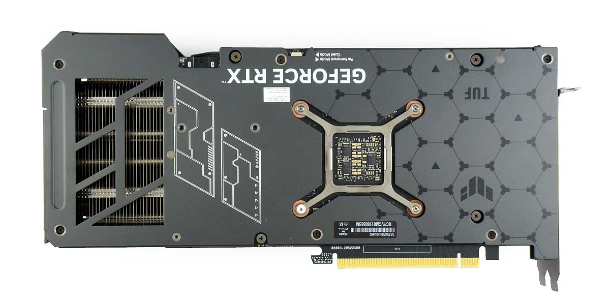 Asus TUF RTX 4070 SUPER O12G Gaming; zadní strana