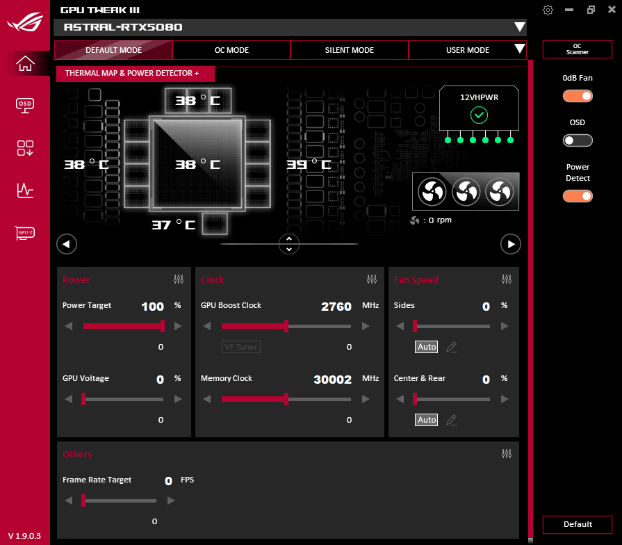 GPU Tweak III; Default mode