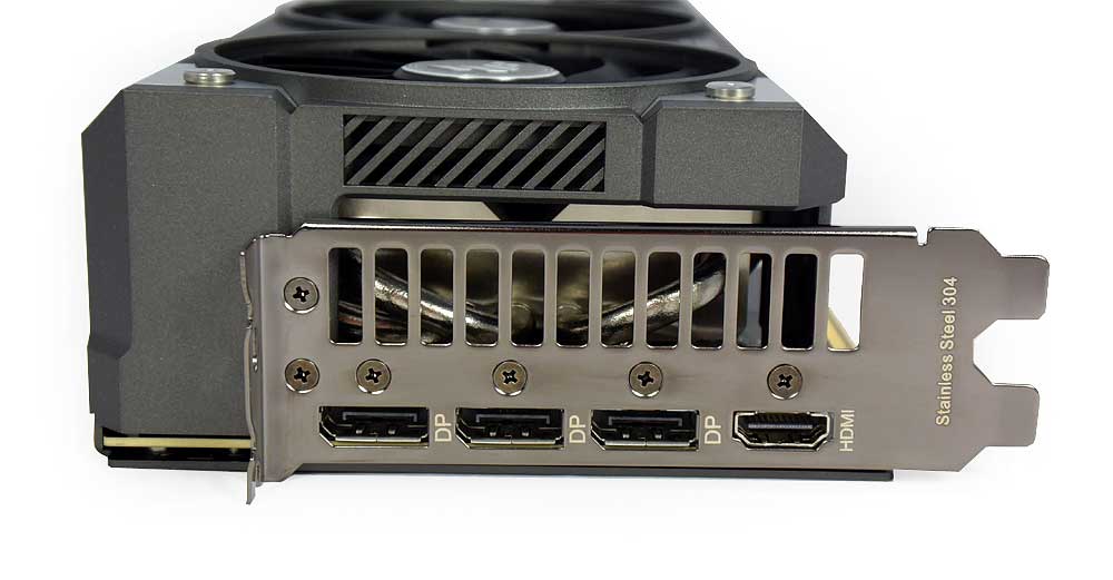 Pro zvětšení klikni Asus TUF RTX 5060 Ti O16G Gaming obrazové výstupy