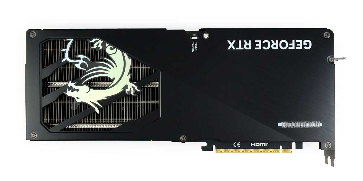 Pro zvětšení klikni MSI RTX 5070 Ti 16G GAMING TRIO OC PLUS; zadní strana