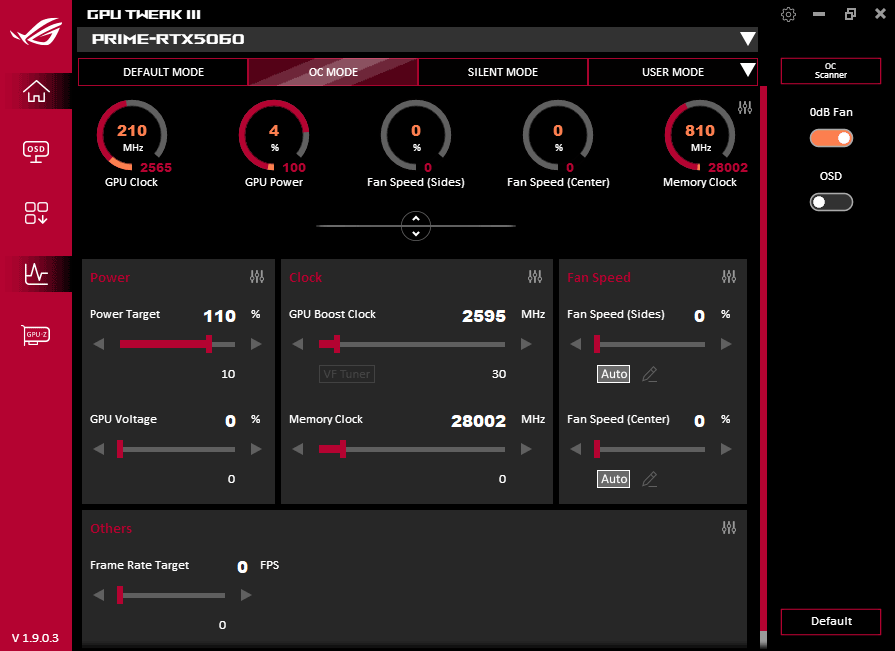 GPU Tweak III; OC mode