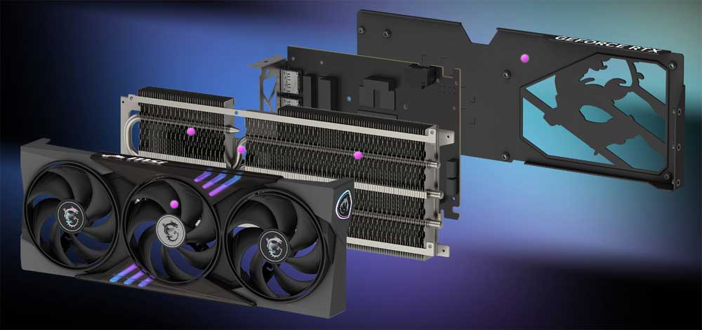 MSI RTX 5060 Ti 16G GAMING TRIO OC; chladič